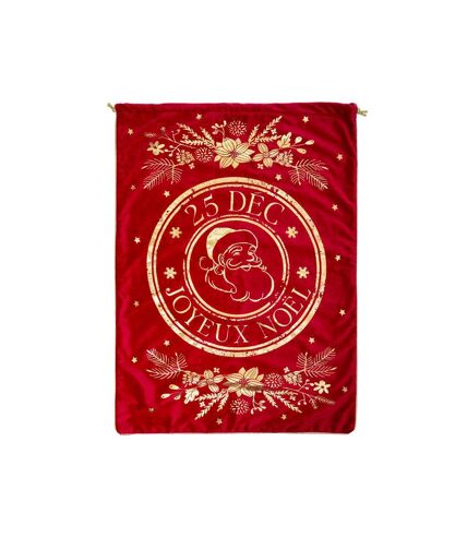 Paris Prix - Hotte De Noël Imprimée vintage 70cm Rouge & Or