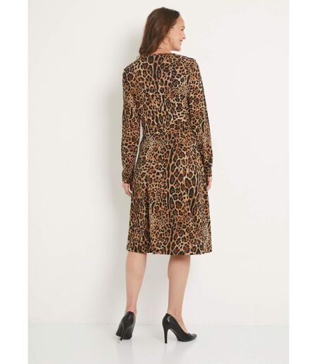 Robe courte imprimé léopard cache-coeur