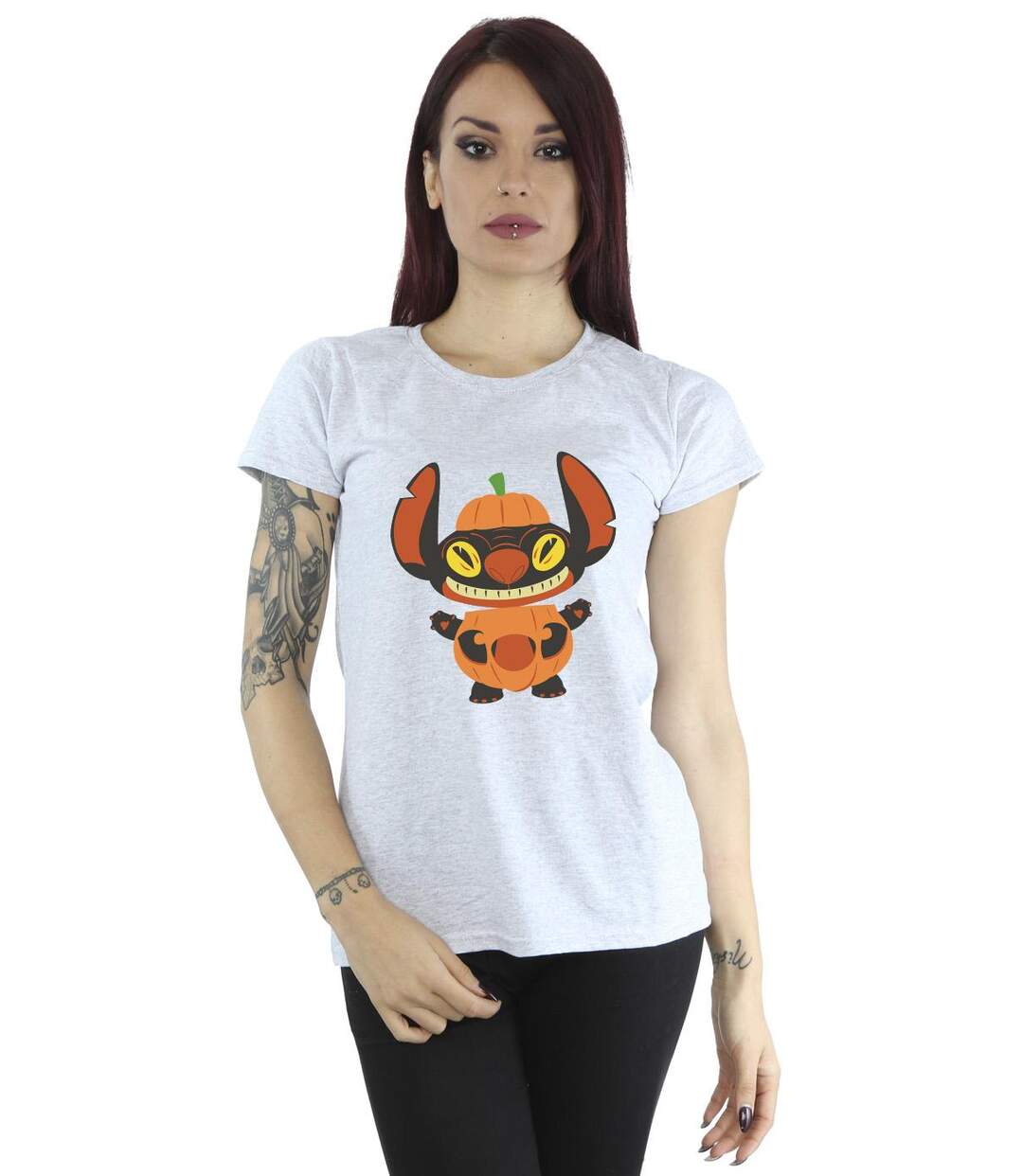 Disney Femme/Les femmes Lilo & Stitch Pumpkin Costume Cotton T-Shirt (Gris sportif) - UTBI26031-2