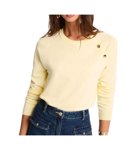 Pull jaune femme morgan boutons