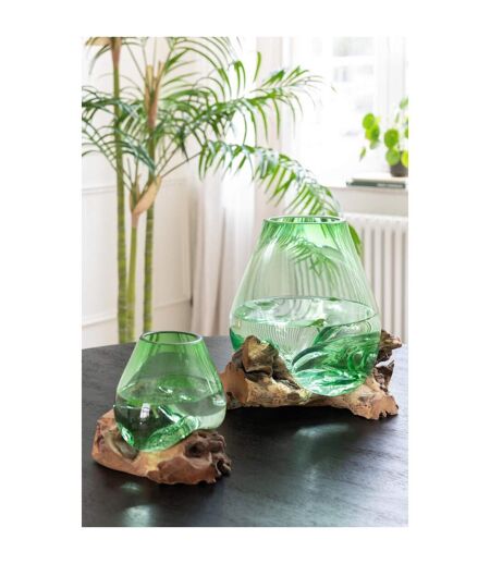 Vase en Verre sur Racine Gamal 33cm Vert