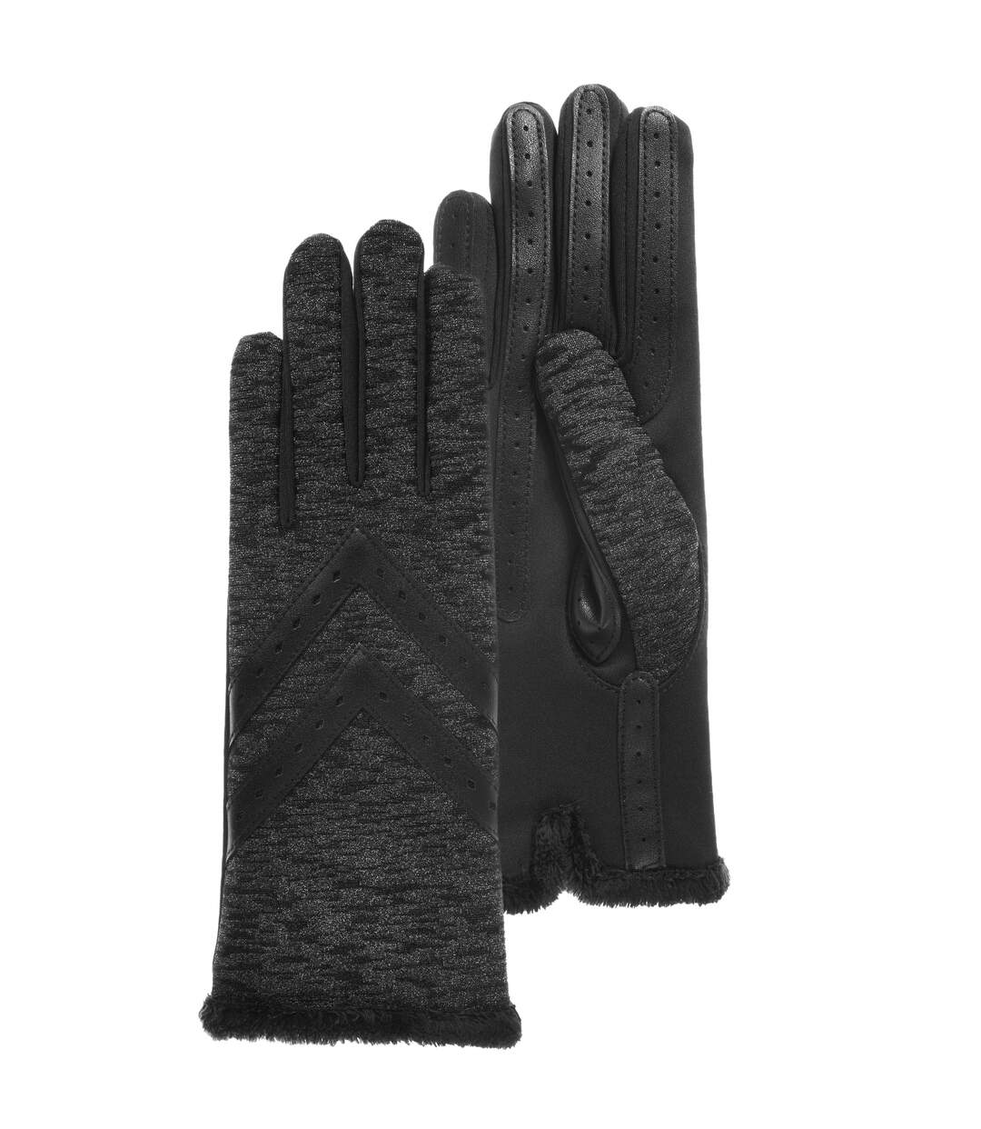 Isotoner Gants femme tactiles en tissu recyclé, doublés chaud, taille unique