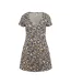Robe Courte Manches Courtes Femme Beige Noir SoulCal-1