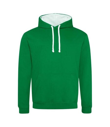 Sweat À Capuche Varsity Adulte Vert Kelly Blanc Awdis