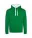 Sweat À Capuche Varsity Adulte Vert Kelly Blanc Awdis-1
