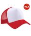 Lot de 2  casquettes de baseball homme rouge / blanc Beechfield-1