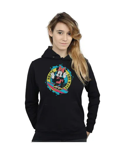 Disney - Sweat à capuche MINNIE MOUSE BRAVE THE WAVE - Femme (Noir) - UTBI10984