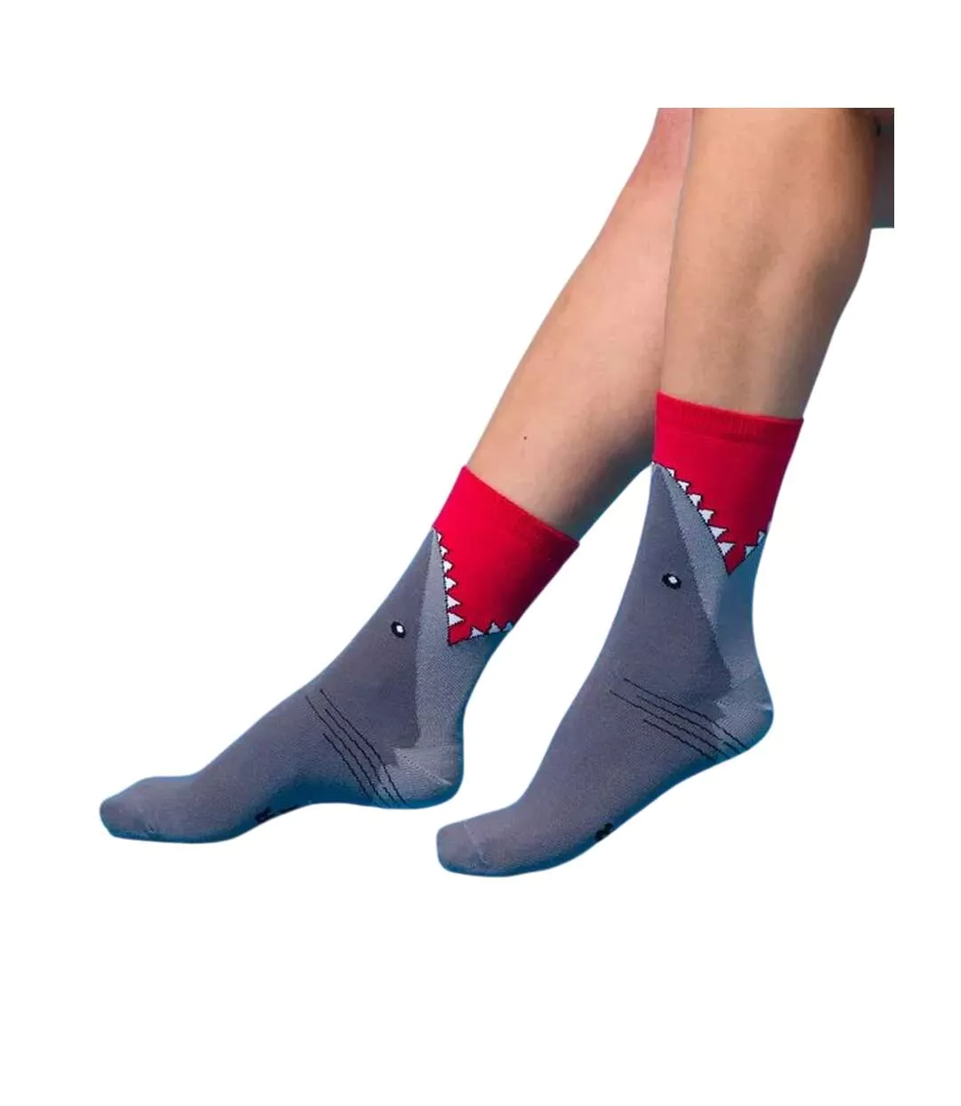 Chaussettes Bite Adulte Rouge Gris Jaws-3