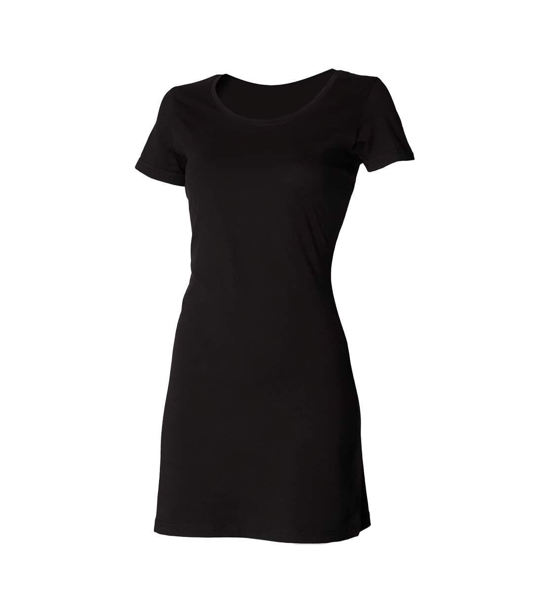 Womens/ladies t-shirt dress black Skinni Fit-3