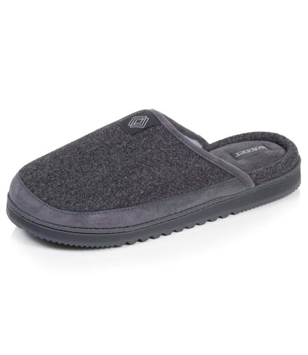 Isotoner Chaussons Mules homme velours chauds, semelle confort crantée