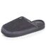 Isotoner Chaussons Mules homme velours chauds, semelle confort crantée-1