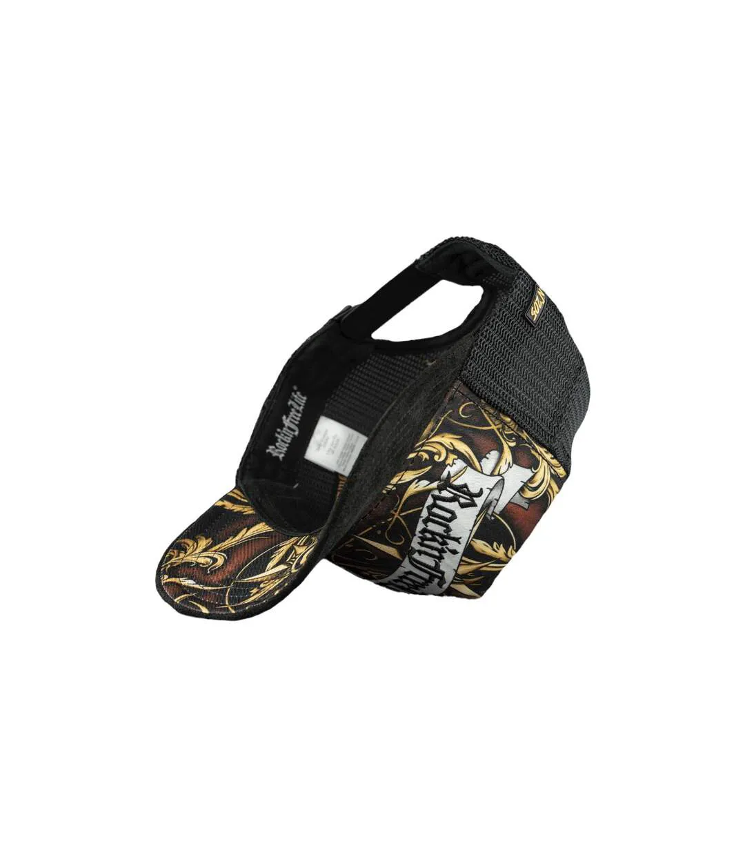 Casquette trucker imprimée avec filet Baroque Rock'n Free Life-3