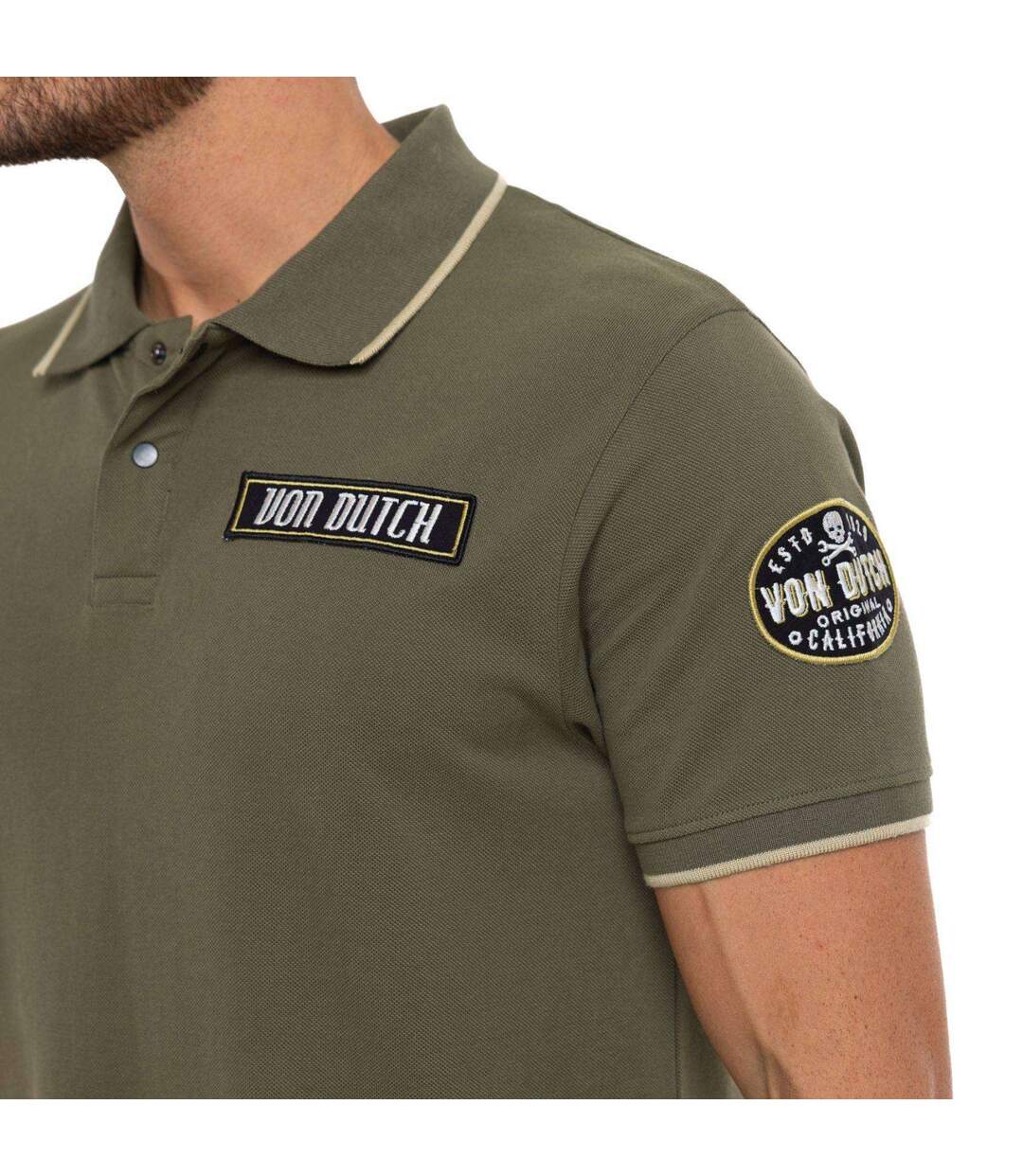 Polo homme maille piquée avec patchs et print dos MC29 Vondutch-3