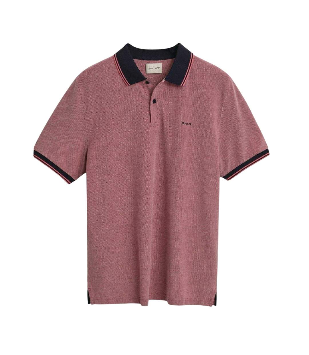Mens Oxford Short-sleeved Polo Shirt Red Gant-2
