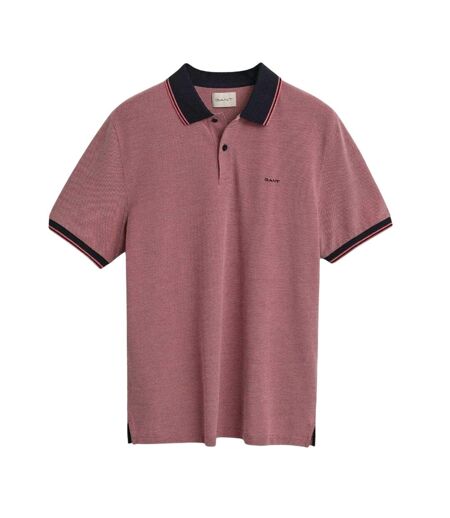 Mens Oxford Short-sleeved Polo Shirt Red Gant