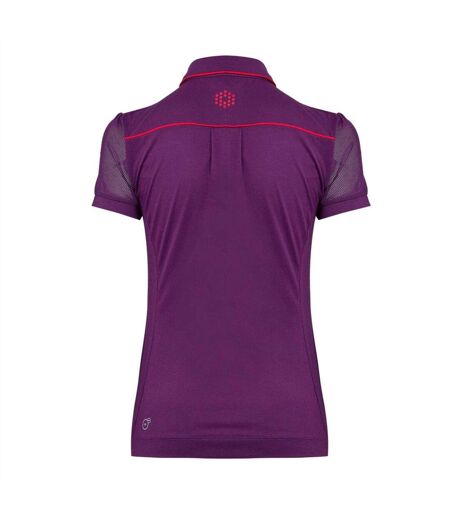 Womens/ladies Novelty Mesh Sleeve Golf Polo Shirt Purple Puma