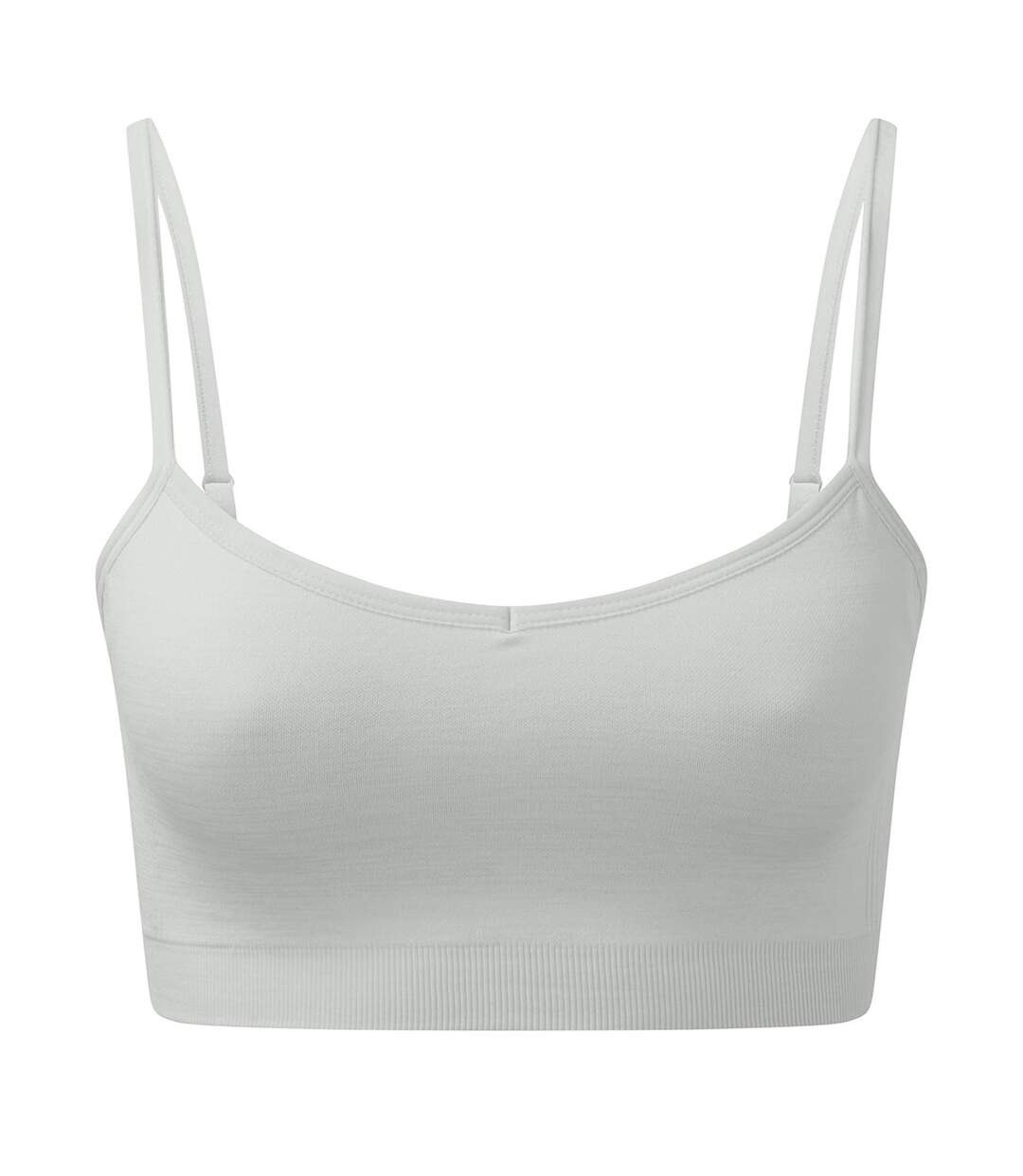 Womens/ladies melange seamless 3d sports bra cool grey TriDri-1