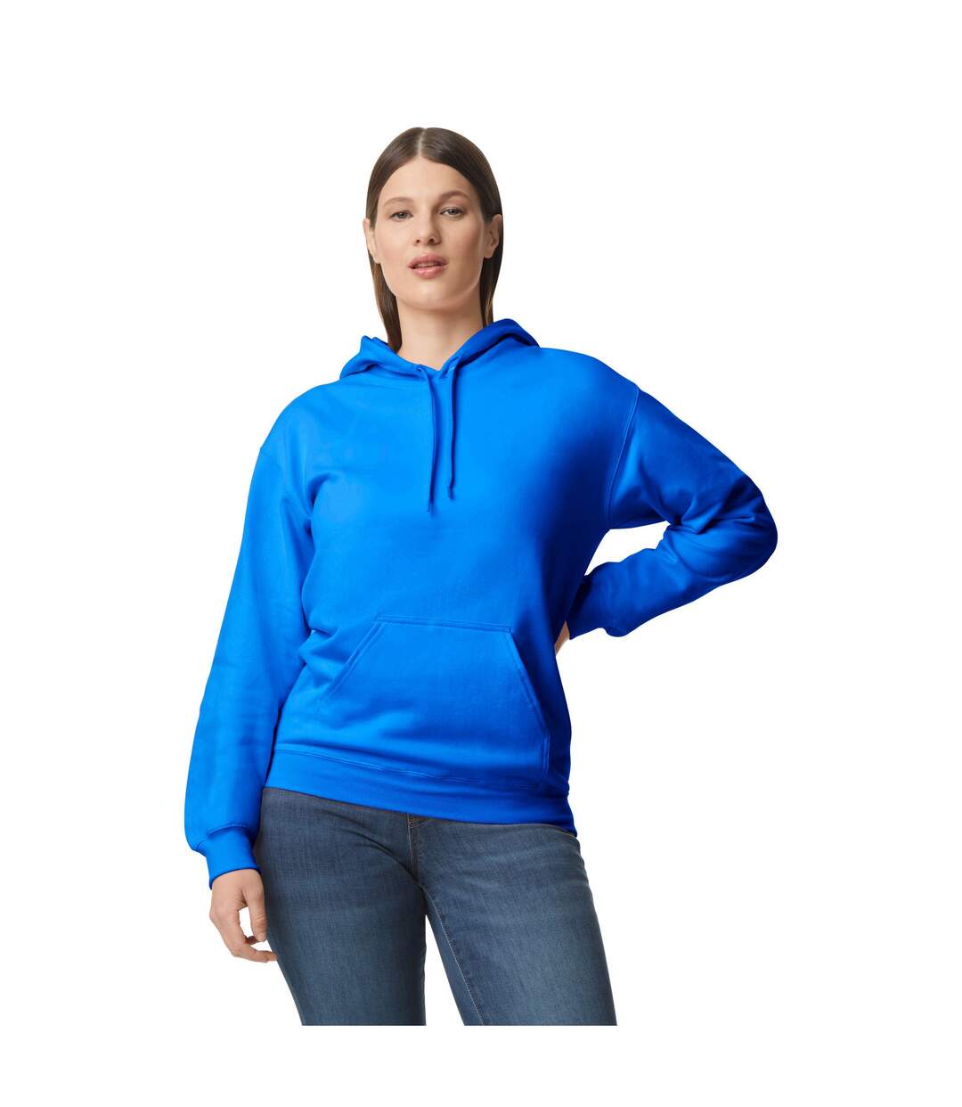 Sweat à capuche softstyle adulte bleu roi Gildan-1