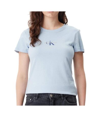 T-shirt bleu femme calvin klein jeans gradient - l