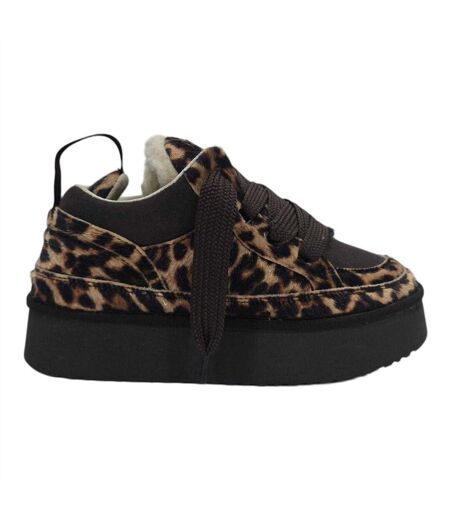 Womens/ladies Snug Suede Trainers Leopard Jack Wills