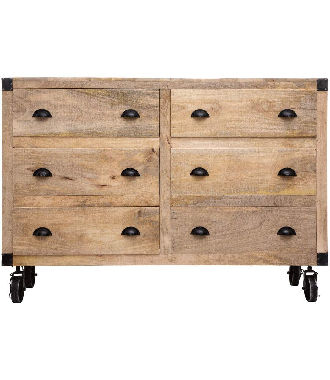 Buffet d'intérieur 6 Tiroirs Silas - Bois et métal-3