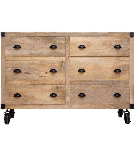 Buffet d'intérieur 6 Tiroirs Silas - Bois et métal