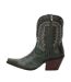 Womens/ladies Crush Full Grain Leather Ankle Western Boots Saddle Brown Denim Blue Durango-3