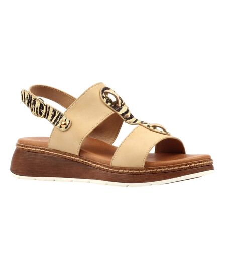 Sandales À Talons Compensés Georgia Femme Beige Lunar