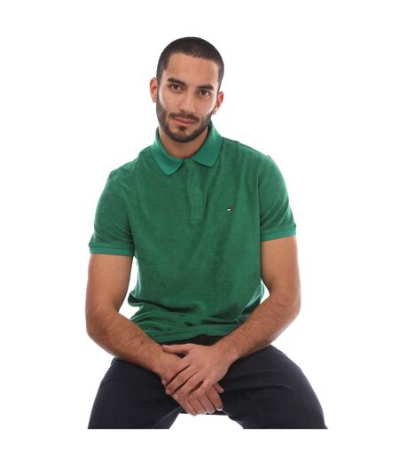 Mens Micro-towelling Regular Polo Shirt Green Tommy Hilfiger