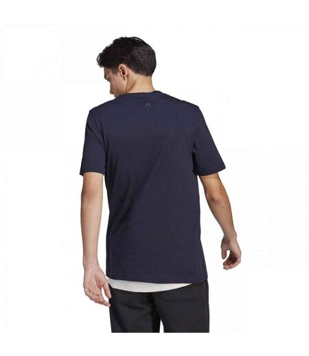 T-shirt Style Logo Brodé Essentials Linear Homme Bleu Marine Adidas