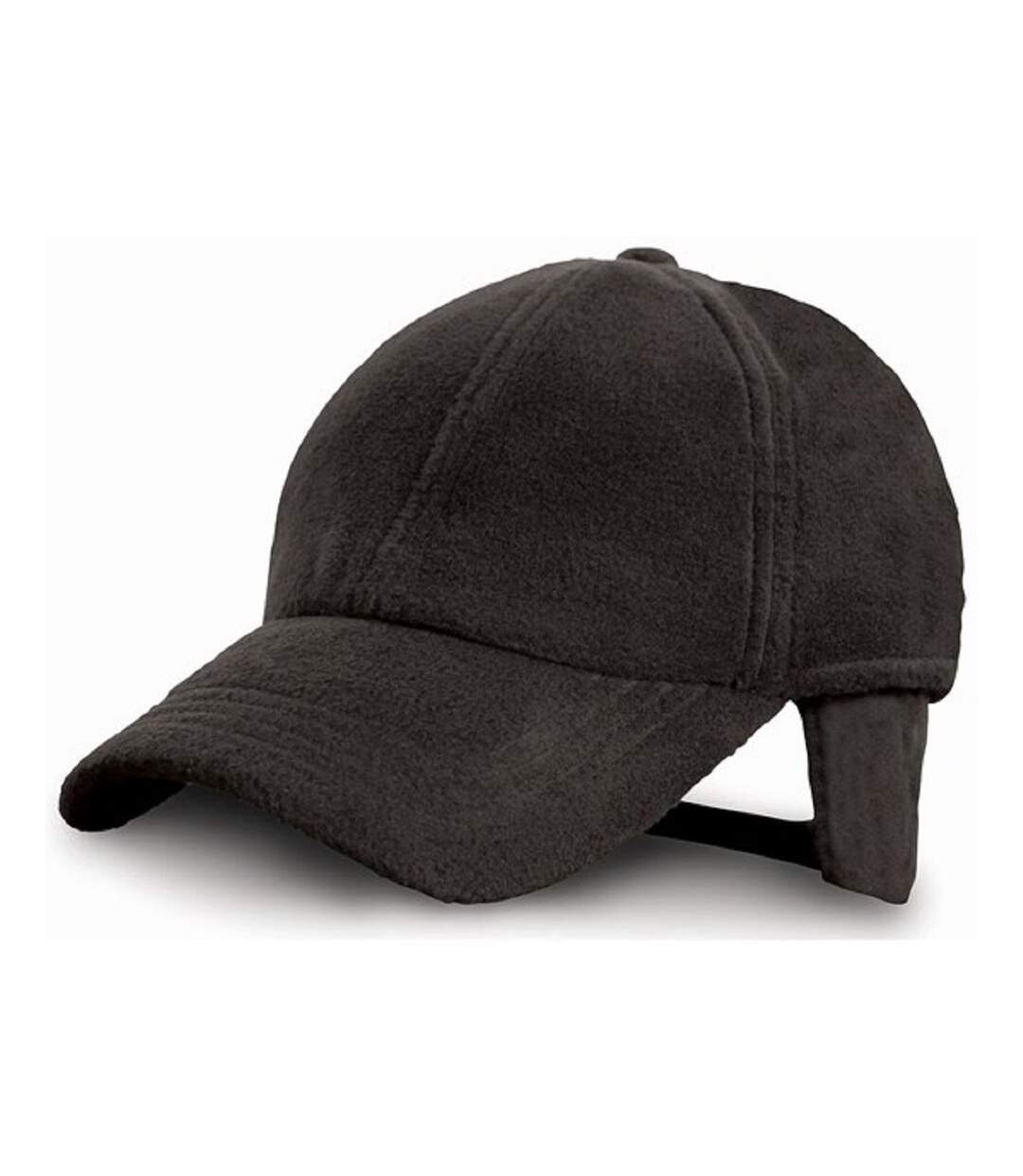 Casquette polaire cache oreilles hiver - RC036 - noir-1