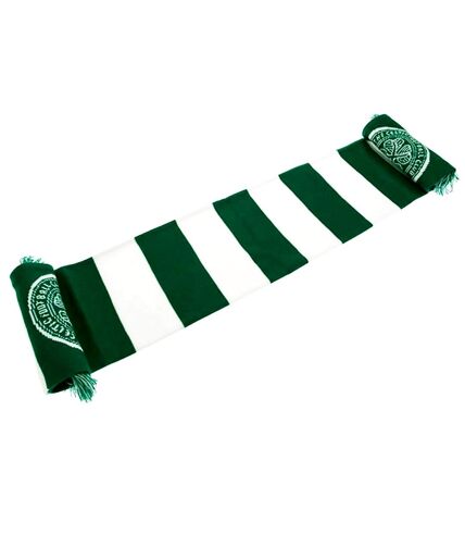 Celtic FC Official Bar Jacquard Scarf (Green/White)