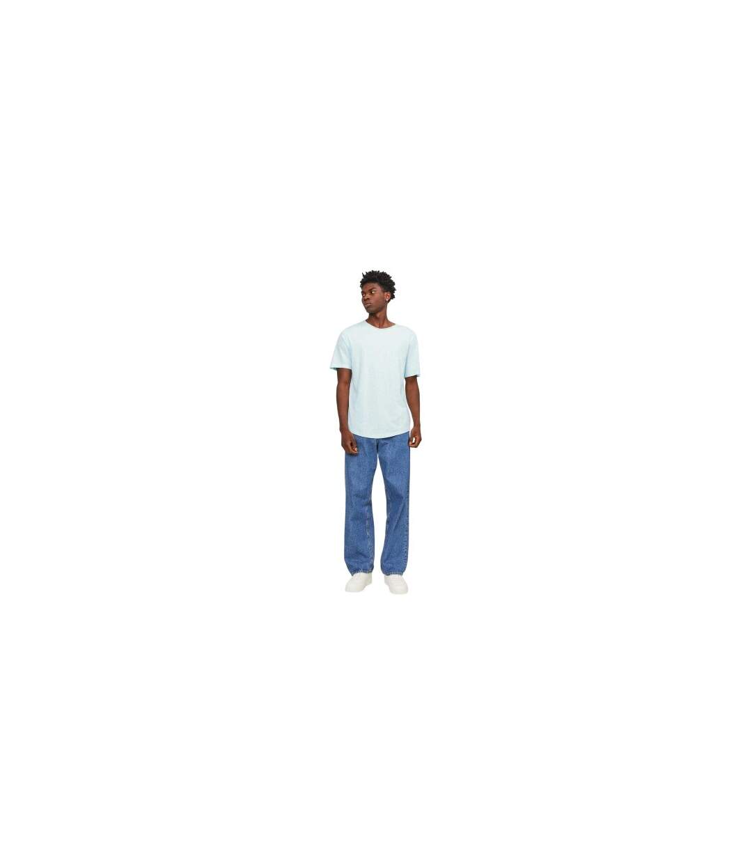 T-shirt Motif/style Uni Homme Bleu Mer Jack And Jones-1