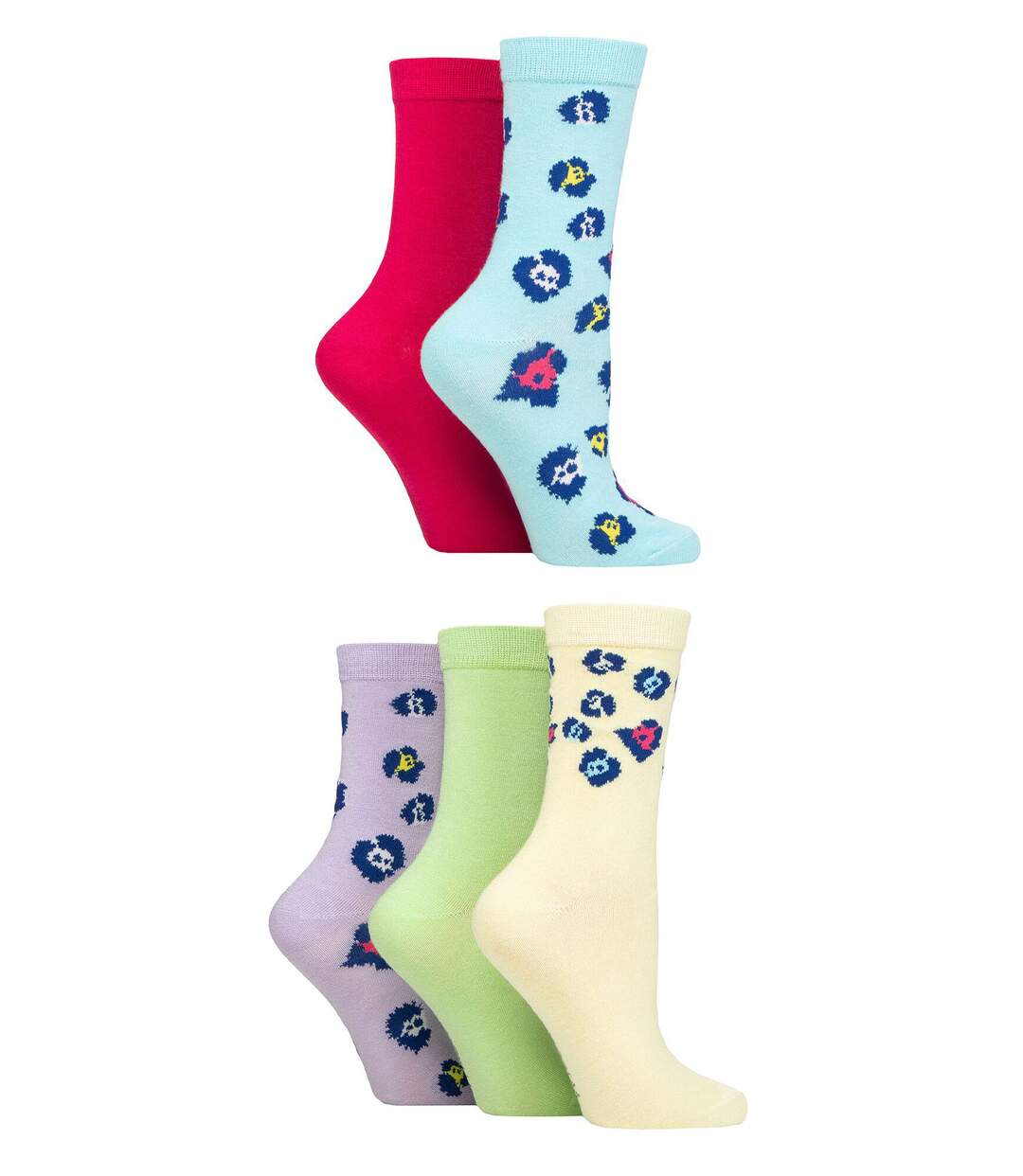 Lot de 5 chaussettes mi-mollet à motif jacquard pour femme-1