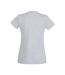Womens/Ladies Value Fitted V-Neck Short Sleeve Casual T-Shirt (Gray Marl)