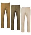 Lot 3 pantalons toile chino - homme K740 - beige clair kaki camel