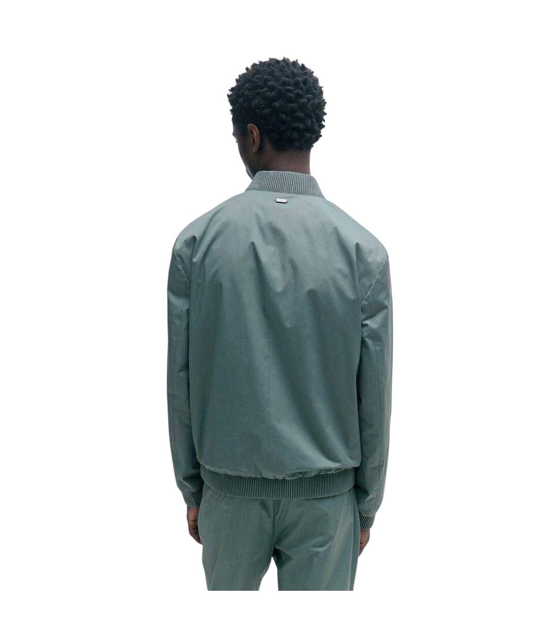 Mens Ribbed Cuff Bomber Jacket Dark Green Hugo-3