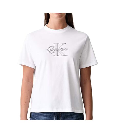 T-Shirt blanc femme calvin klein jeans classic seasonal