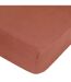 Drap Housse en Lin Adorable 160x200cm Terracotta-1