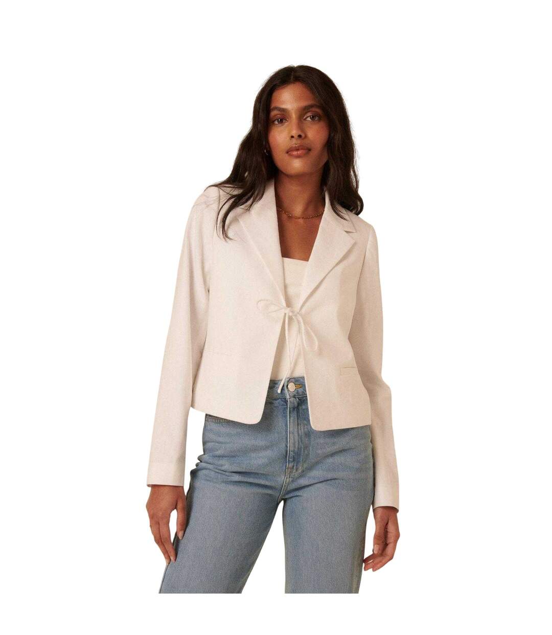 Veste Motif/style À Nouer Luca Femme Blanc Nobody´s Child-2