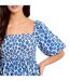 Blouse Manches Bouffantes Femme Bleu Marine Blanc Be You-4