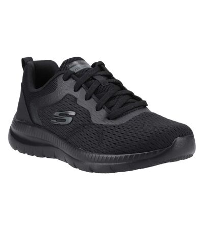 Womens/ladies bountiful quick path plain trainers black Skechers