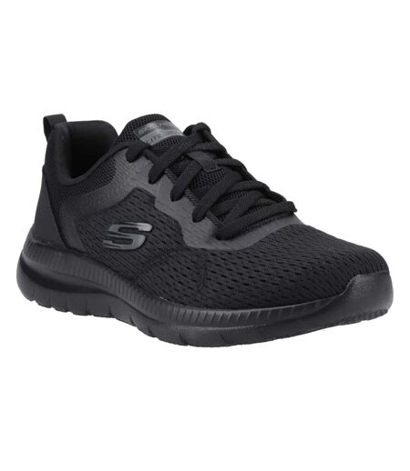 Womens/ladies bountiful quick path plain trainers black Skechers
