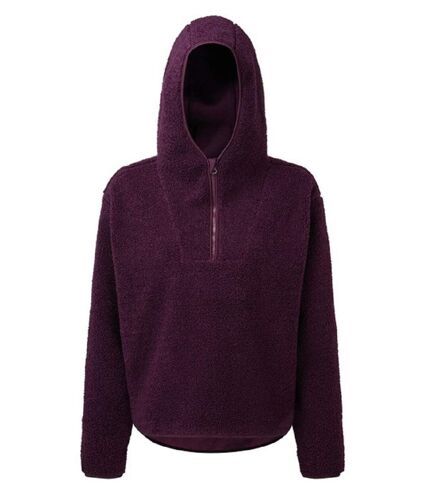 Sweat à capuche zippé sherpa - Femme - TR089 - rouge bordeaux