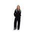 Womens/ladies Embroidered Crew Neck Long-sleeved Sweatshirt Black Raffya-4