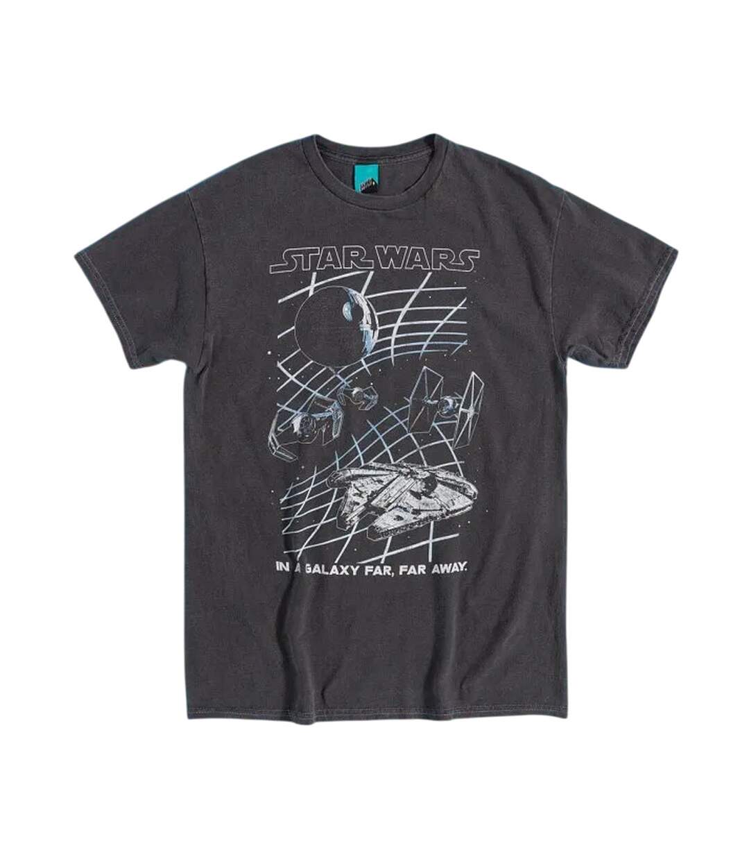 T-shirt Motif/style Quadrillage Galaxy Adulte Charbon Star Wars-1