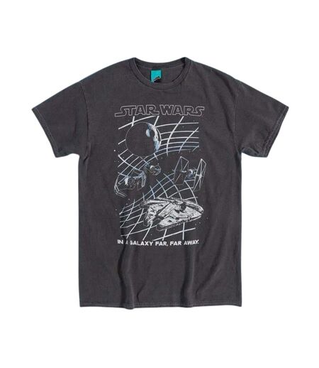 T-shirt Motif/style Quadrillage Galaxy Adulte Charbon Star Wars