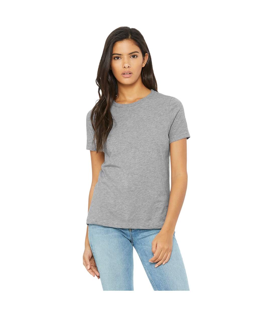 Womens/ladies heather jersey t-shirt athletic grey Bella + Canvas-4