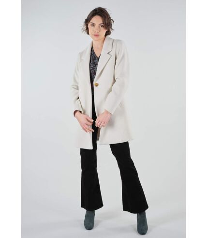 Manteau mi-long en draps de laine CASSILIA