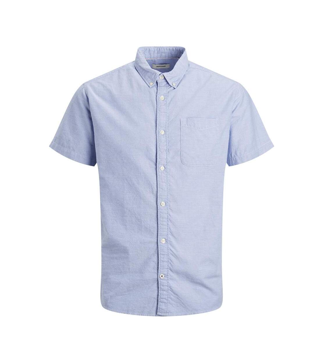 Chemisette bleu clair homme jack & jones hoxford shirt-1